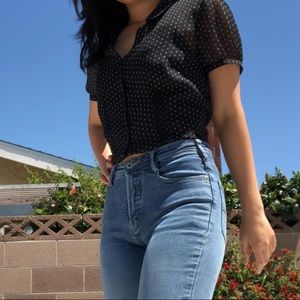 Polka Dot Button Up Blouse